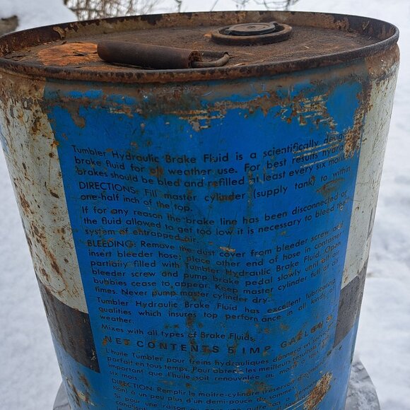 Vintage Tumbler X.H.D. Brake Fluid 5 Gallon Can - Picture 8 of 10